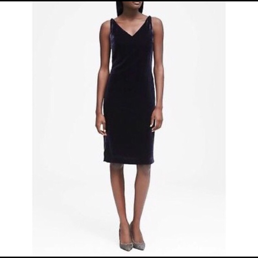 Banana Republic Velvet V-Neck Dress